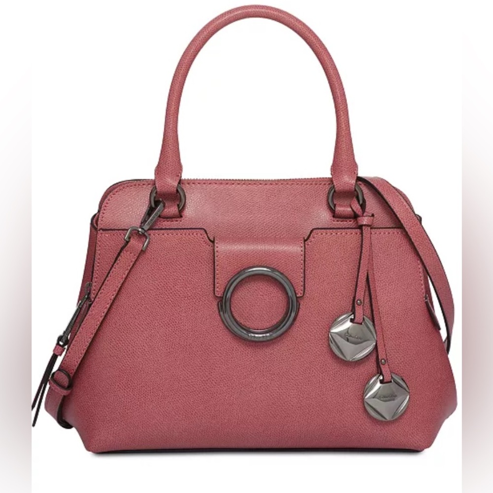 Calvin Klein Reese satchel Bag Purse Pink Dhalia